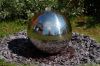 H150cm Polished Sphere Stainless Steel Water Feature with Lights | Indoor/Outdoor Use by Ambienté
